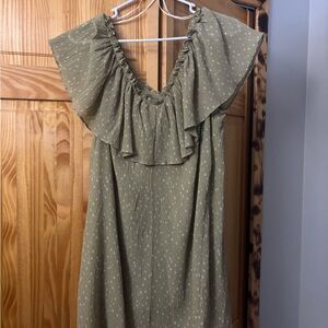 Mustard Seed Sage Green Floral Dress